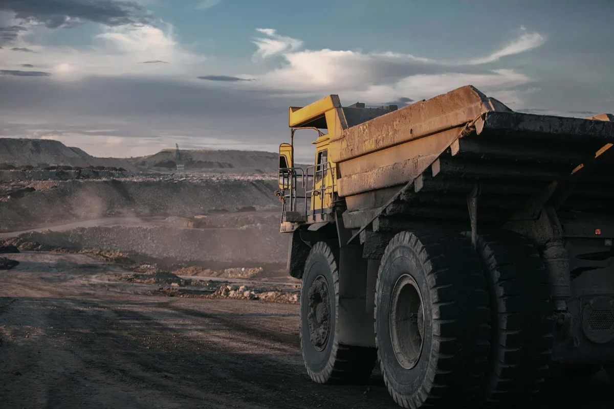 Chegdomyn, Russia. 2019. A 220-ton open-pit mining dump truck against the backdrop of a coal mine.