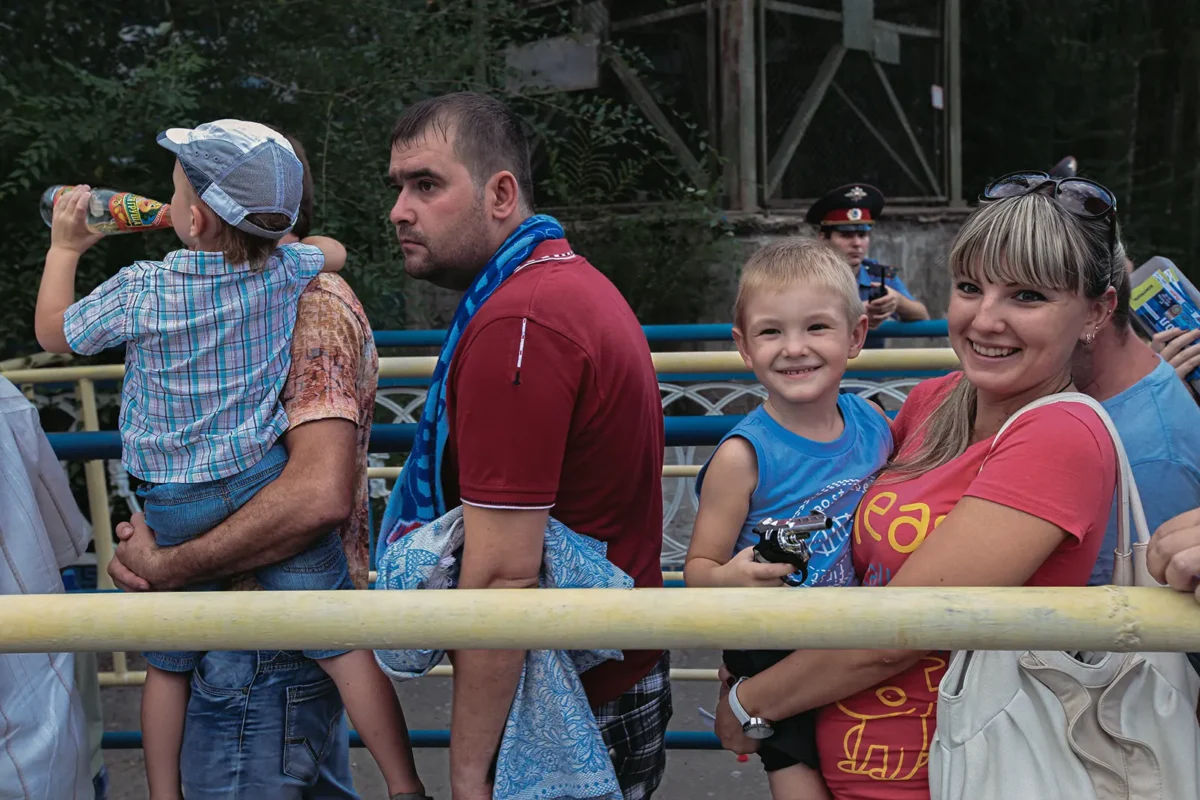 A family trip to a football match.